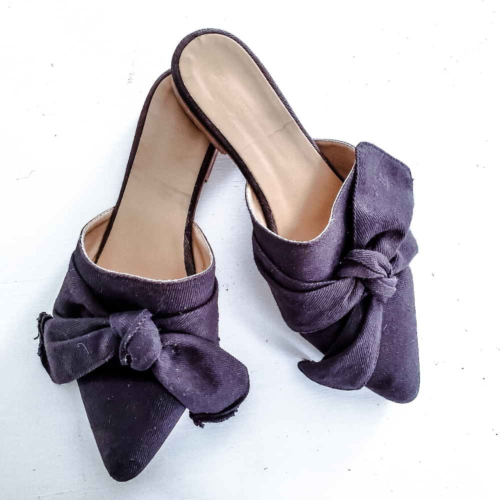 Topshop Adele bow mule flats